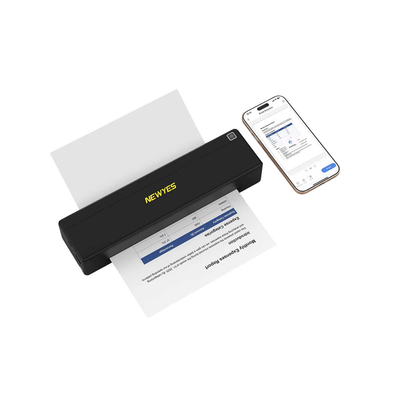 Портативный цветной струйный принтер NEWYES LD0806 Portable Inkjet Printer